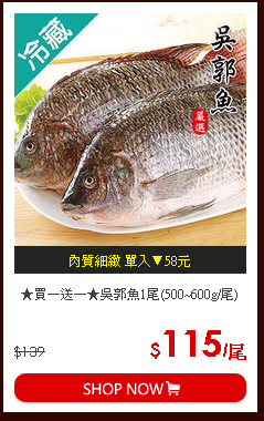★買一送一★吳郭魚1尾(500~600g/尾)
