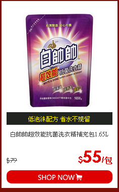 白帥帥超效能抗菌洗衣精補充包1.65L
