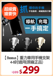 【Baseus】重力車用手機支架
4-6吋適用(原廠正品)