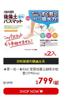 ★買一送一★H&K 家居珪藻土超吸水地墊(39*60cm)