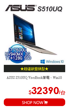 ASUS S510UQ VivoBook筆電 - Win10