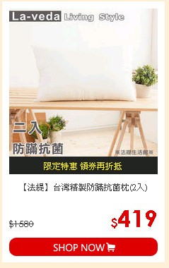 【法緹】台灣精製防蹣抗菌枕(2入)