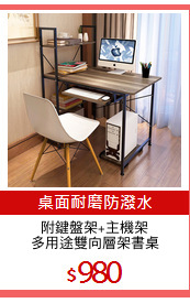 附鍵盤架+主機架
多用途雙向層架書桌