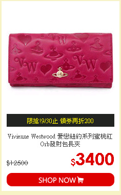 Vivienne Westwood 愛戀紐約系列蜜桃紅Orb發財包長夾