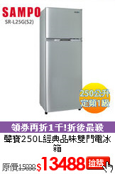 聲寶250L經典品味雙門電冰箱