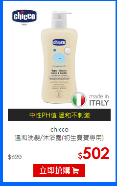 chicco<br>
溫和洗髮/沐浴露(初生寶寶專用)500ml