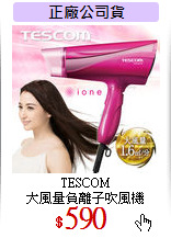 TESCOM<BR>
大風量負離子吹風機