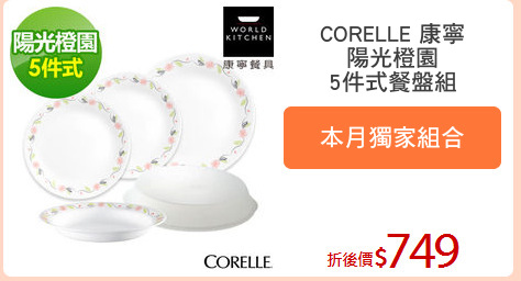 CORELLE 康寧
陽光橙園
5件式餐盤組