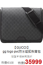 【GUCCI】<BR>
gg logo pvc防水磁釦斜背包