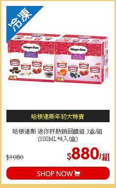 哈根達斯 迷你杯熱銷回饋組 3盒/組(100ML*4入/盒)