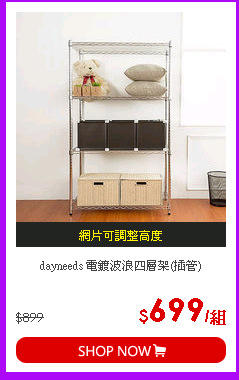 dayneeds 電鍍波浪四層架(插管)