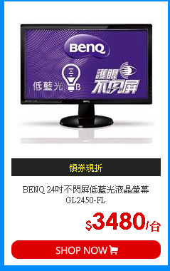 BENQ 24吋不閃屏低藍光液晶螢幕GL2450-FL