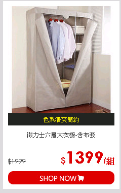 鐵力士六層大衣櫥-含布套
