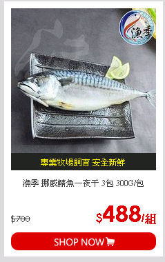 漁季 挪威鯖魚一夜干 3包 300G/包