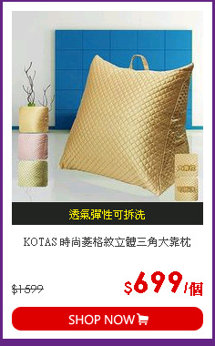 KOTAS 時尚菱格紋立體三角大靠枕
