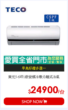 東元5-6坪1級變頻冷專分離式冷氣