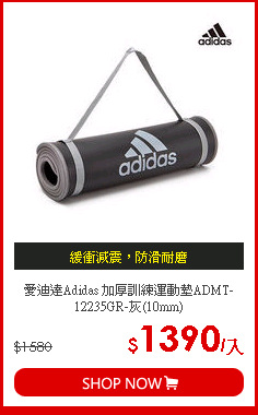愛迪達Adidas 加厚訓練運動墊ADMT-12235GR-灰(10mm)