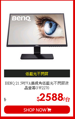 BENQ 21.5吋VA廣視角低藍光不閃屏液晶螢幕GW2270