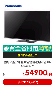 國際55型六原色4K智慧聯網顯示器TH-55FX800W