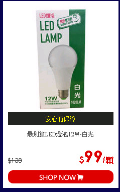 最划算LED燈泡12W-白光