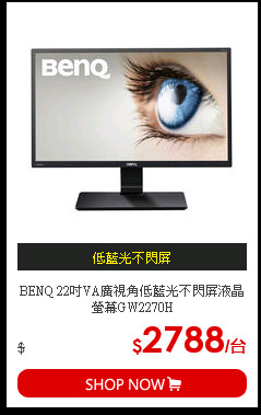 BENQ 22吋VA廣視角低藍光不閃屏液晶螢幕GW2270H