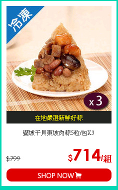 饗城干貝東坡肉粽5粒/包X3
