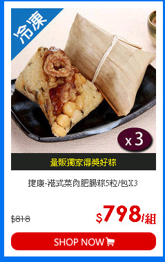 捷康-港式菜肉肥腸粽5粒/包X3