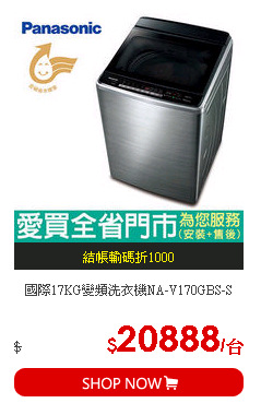 國際17KG變頻洗衣機NA-V170GBS-S