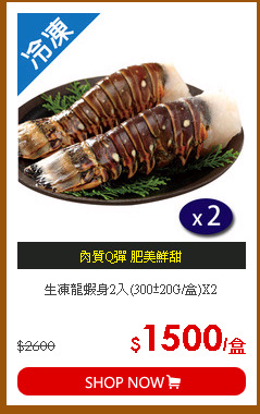 生凍龍蝦身2入(300±20G/盒)X2