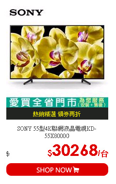 SONY 55型4K聯網液晶電視KD-55X8000G