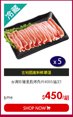台灣珍豬里肌烤肉片400G/盒X5