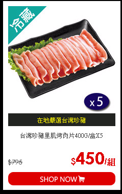 台灣珍豬里肌烤肉片400G/盒X5