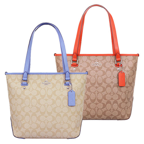 COACH 
PVC 拉鍊托特包